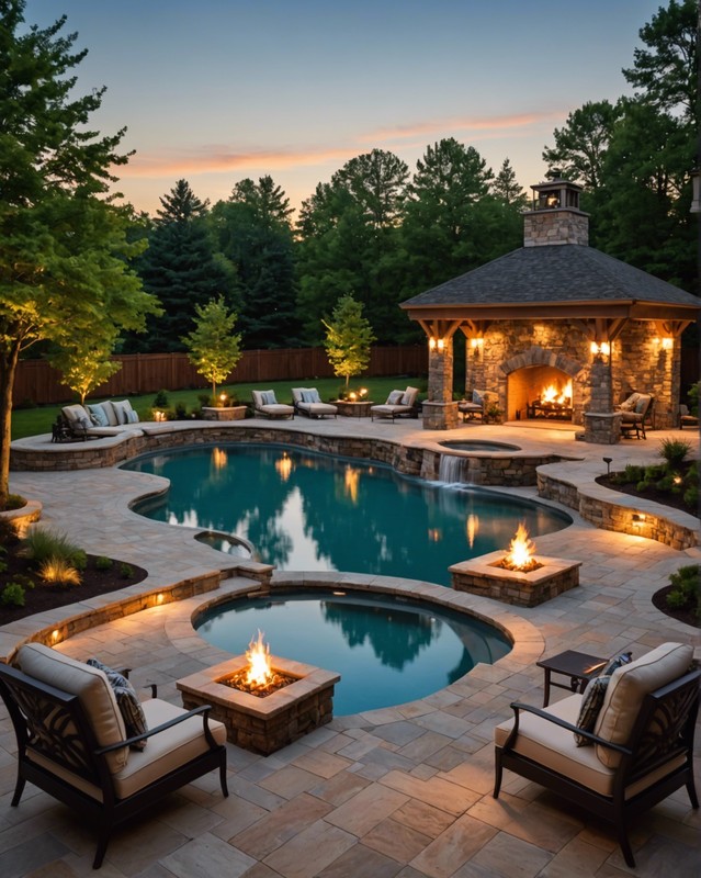 Spacious Pool House with Outdoor Fireplace