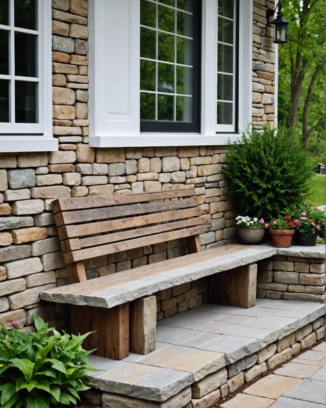 Stone with Built-in Bench