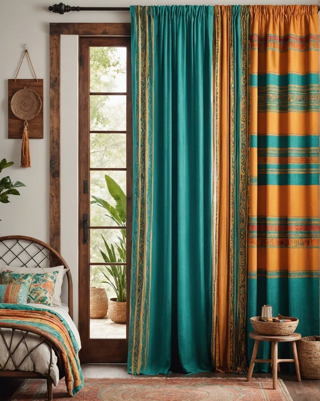 Striped ethnic curtains