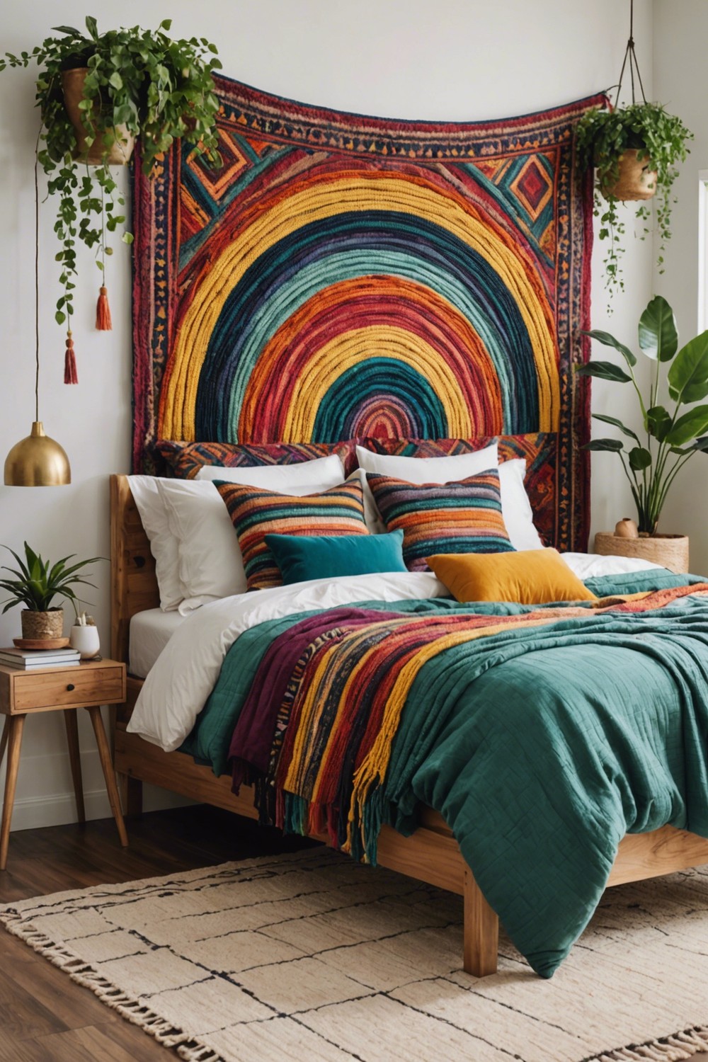 Textile Art with Rainbow Threads