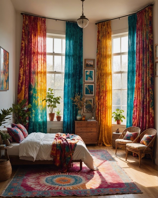 Tie dye curtains