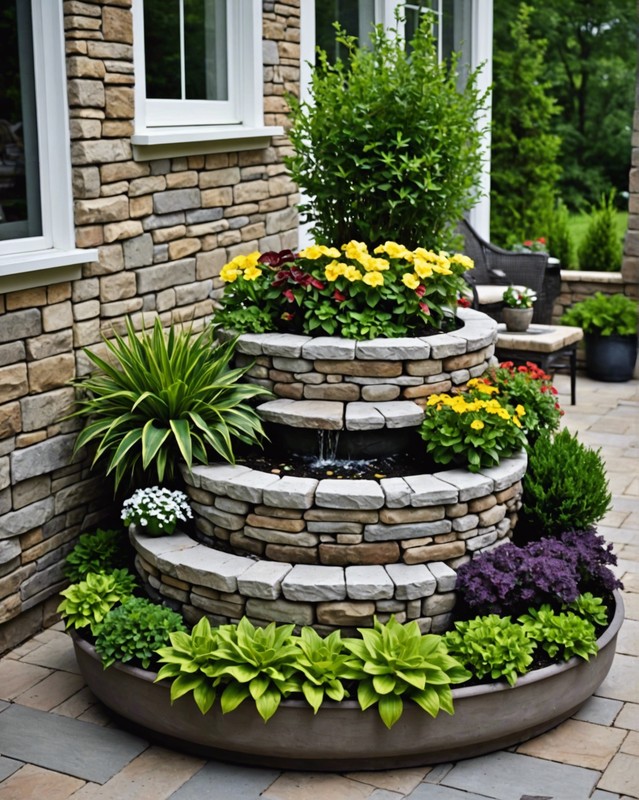Tiered Planter with Stone Accents 