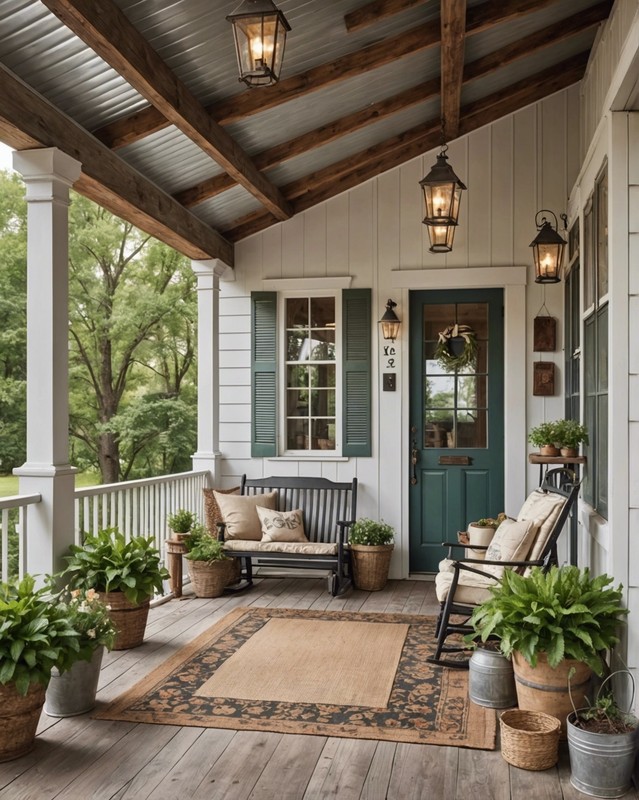 Tin Roof with Exposed Wooden Beams
