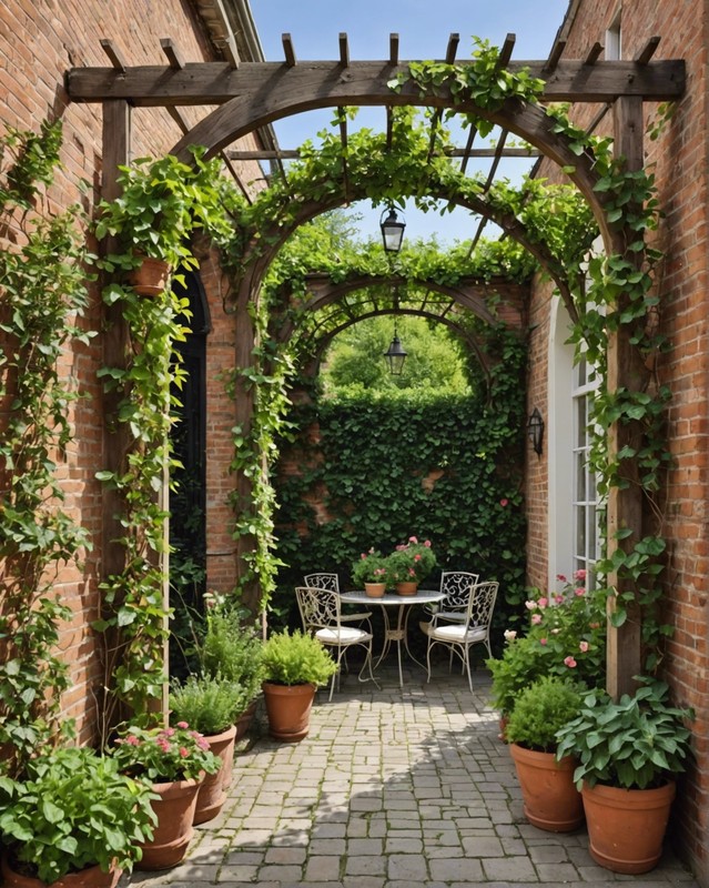 Trellis Archway with Climbing Plants 