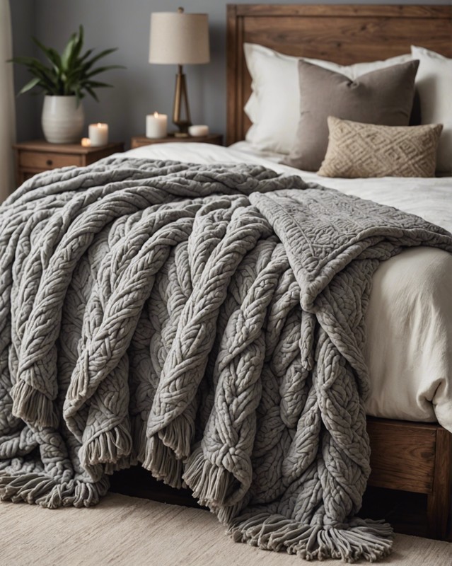 Tufted throw blanket