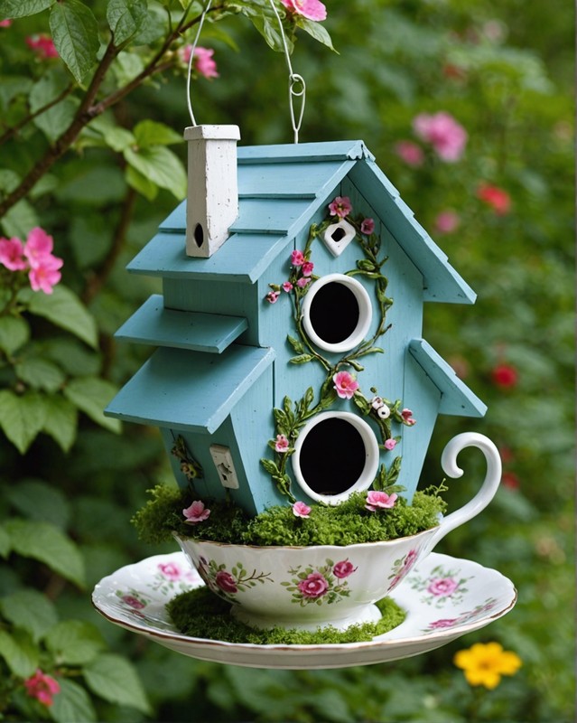 Upcycled Teacup and Saucer Birdhouse