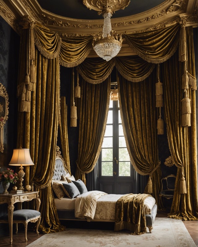 Velvet Curtains with Gold Tassels