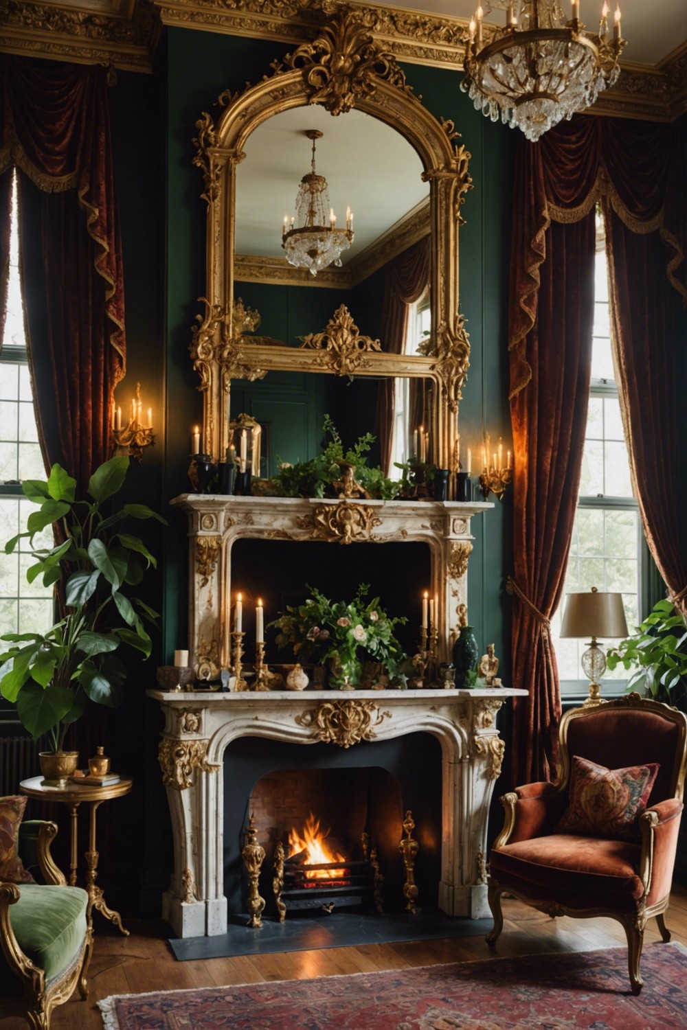 Vintage Glamour with Ornate Mirrors: