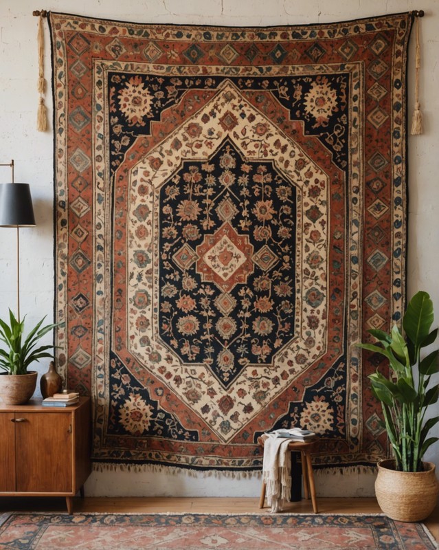 Vintage rug as a wall hanging