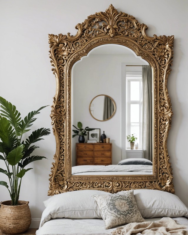 Wall mirror with an ornate frame