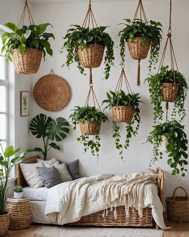 Wicker Basket with Trailing Plants