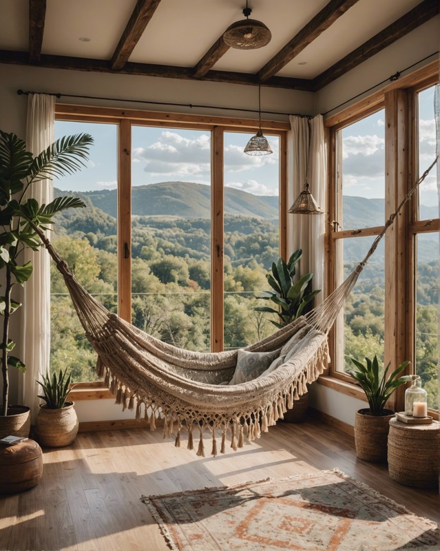 Windowside Escape: Position a Hammock by a Panoramic Window