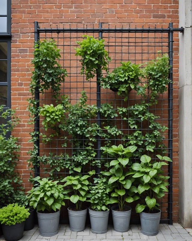 Wire Mesh Trellis with Industrial Chic