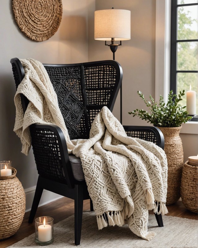 Woven Black Accent Chair