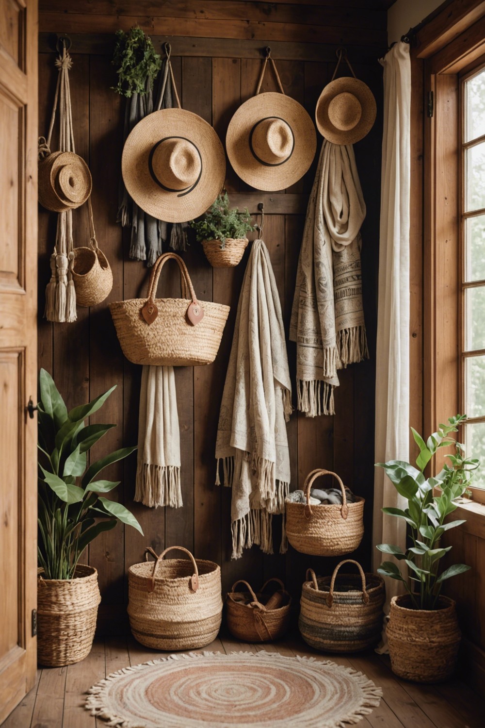 Woven Fabric Baskets as Closet Organizers