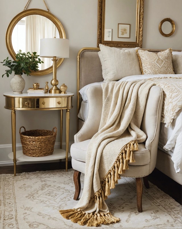 Woven Throw with Gold Tassels