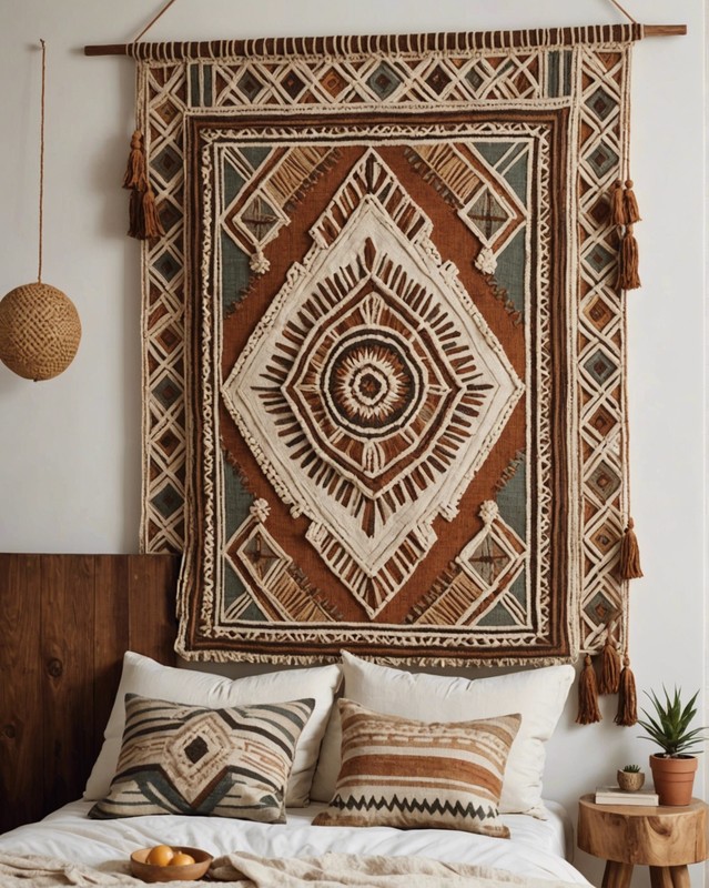 Woven Wall Hanging with Geometric Patterns