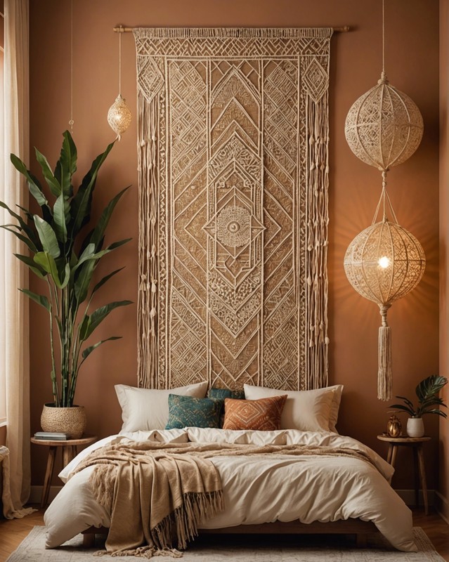 Woven Wall Hanging with Gold Threads