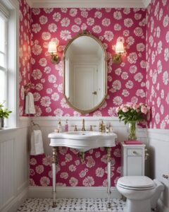 20 Girly Bathroom Wallpaper Designs