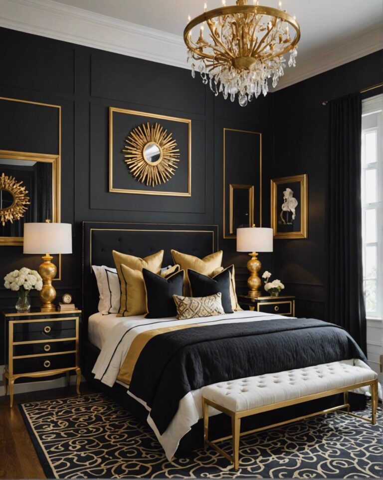 20 Stunning Black and Gold Bedroom Ideas