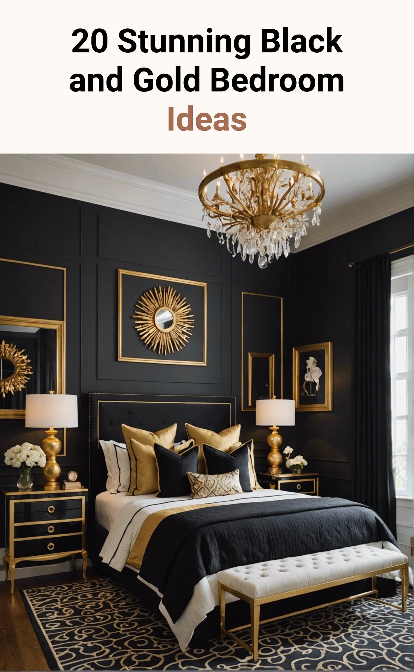 20 Stunning Black and Gold Bedroom Ideas