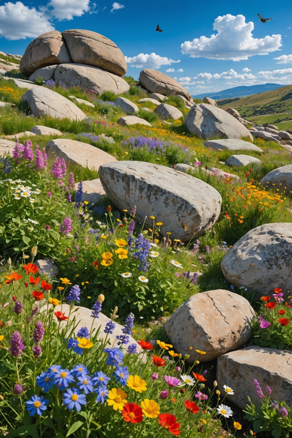 Boulders and Wildflowers