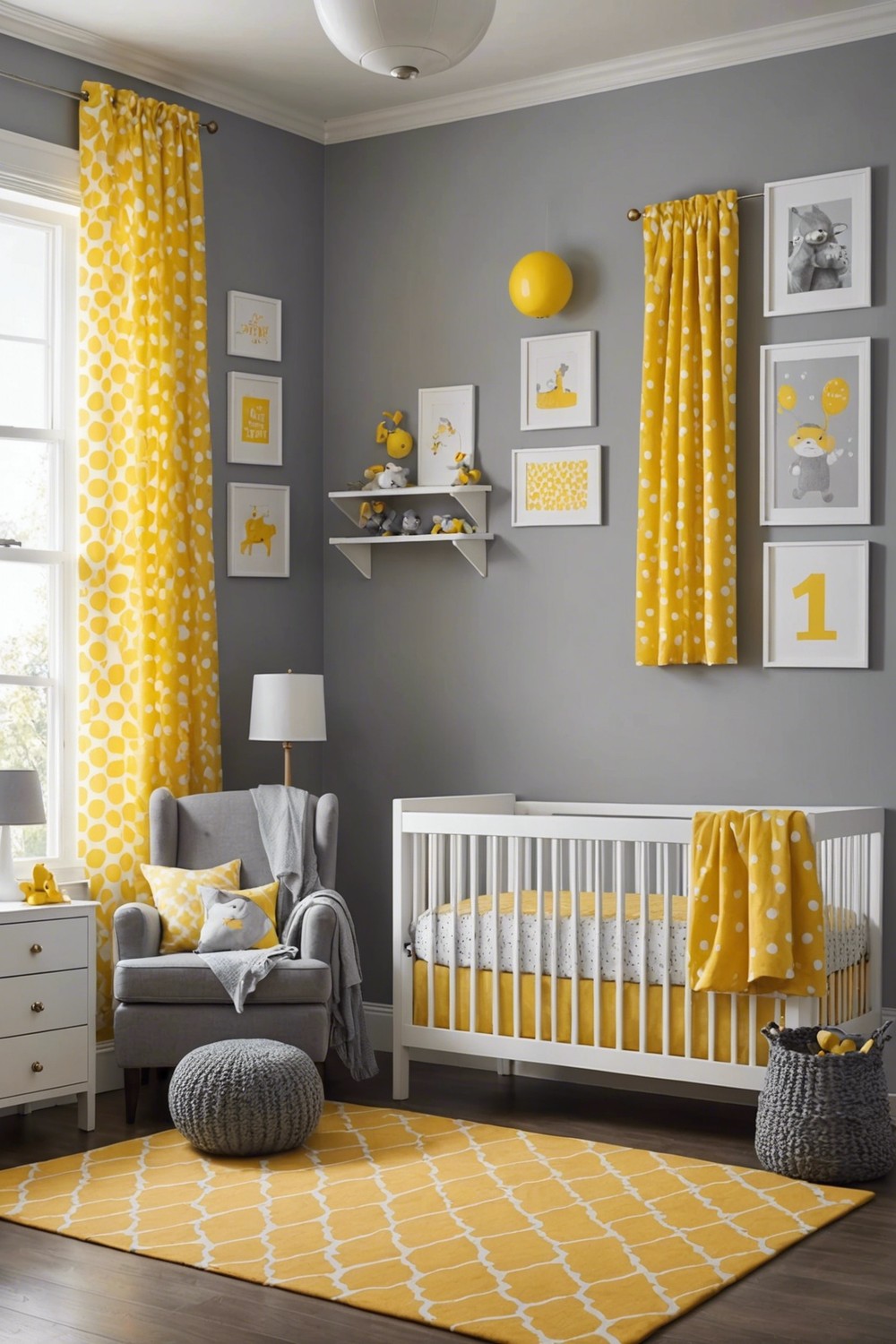 Cheerful Yellow and Grey Color Scheme