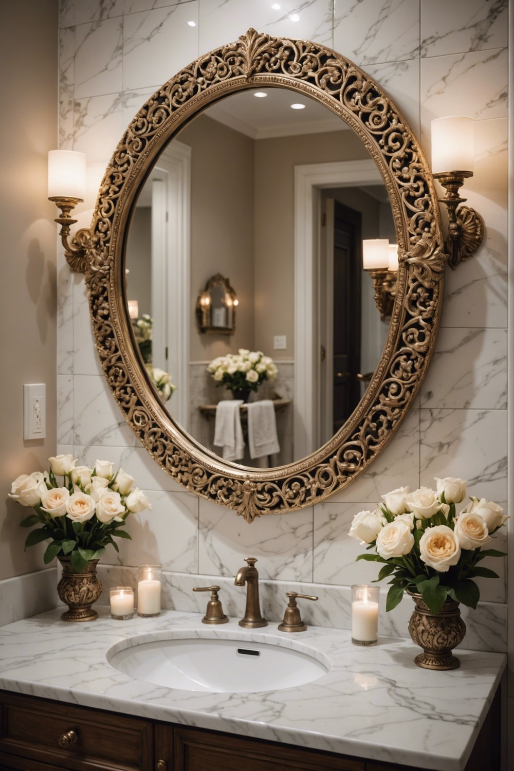 Circular Mirrors with Intricate Frames