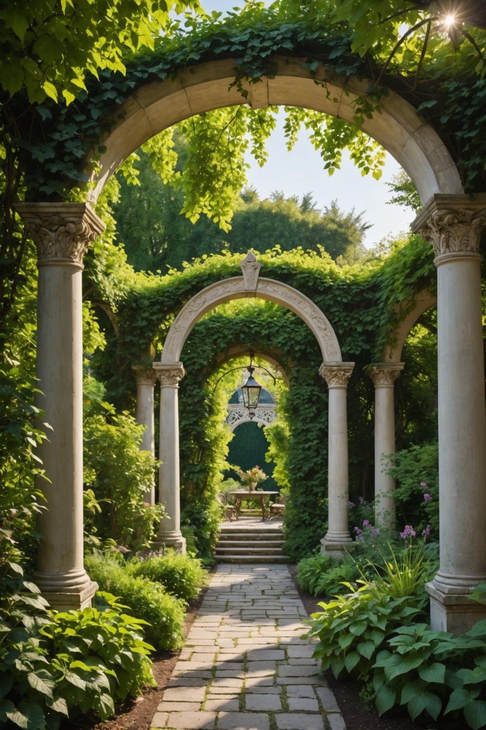 Classic Pergola with Pillars and Arches