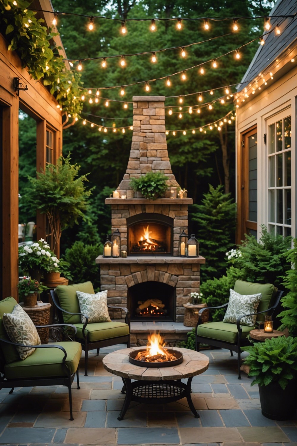 Cozy Corner Patio Fireplace: