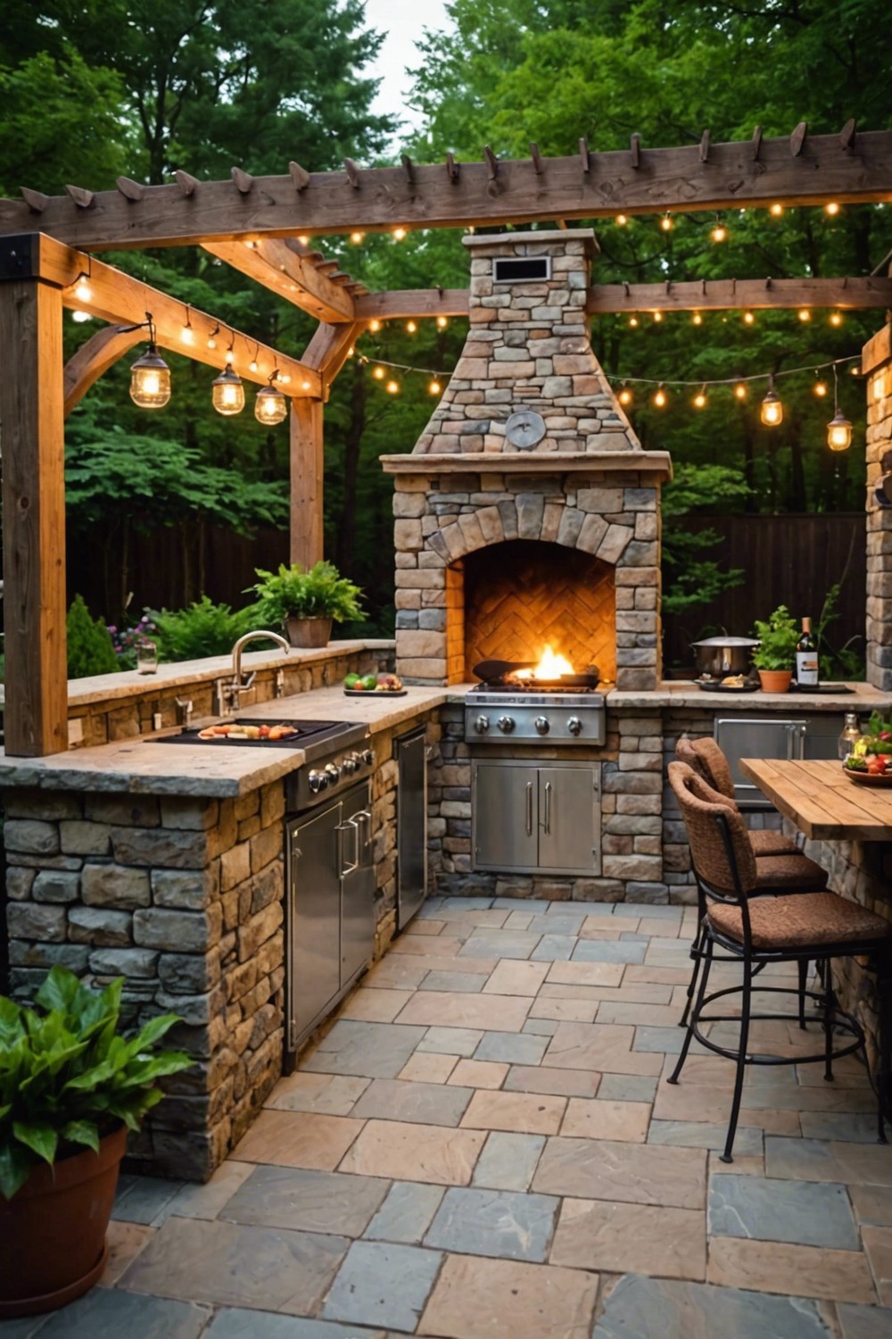 Cozy Outdoor Kitchen for Alfresco Dining