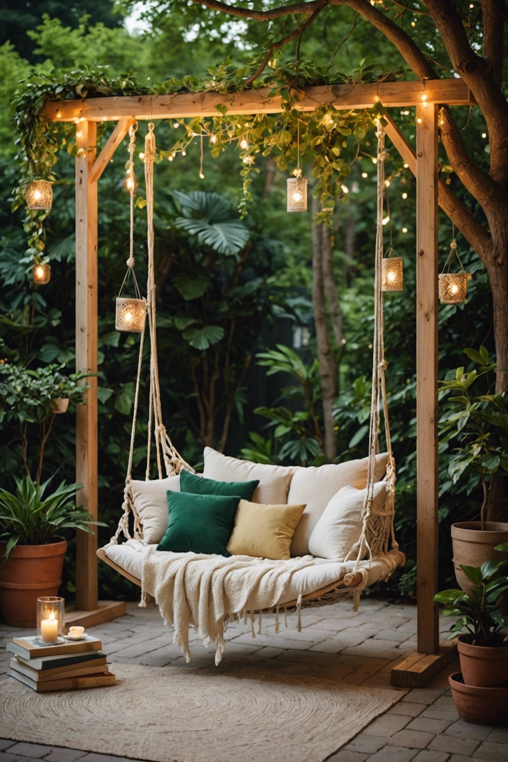 Cozy Reading Nook with a Swing