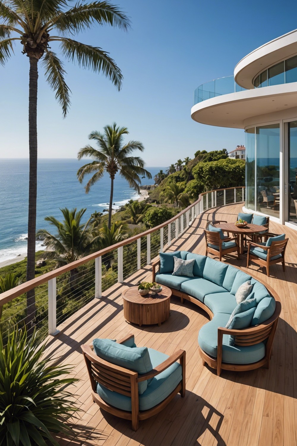 Curved Deck with Coastal Views