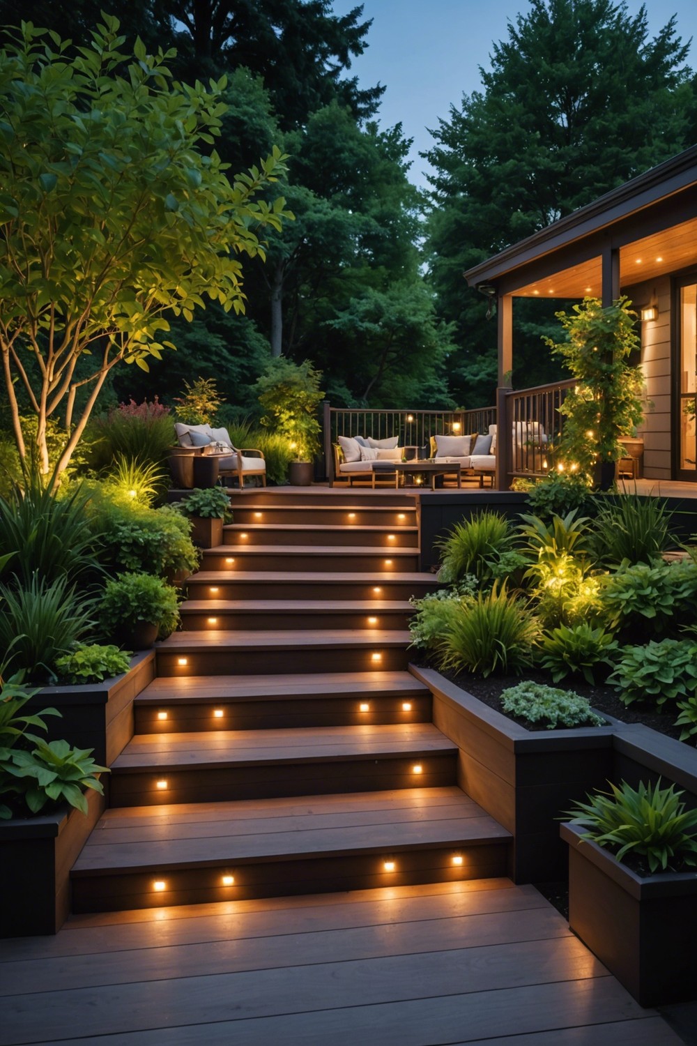 Deck with Built-in Lighting