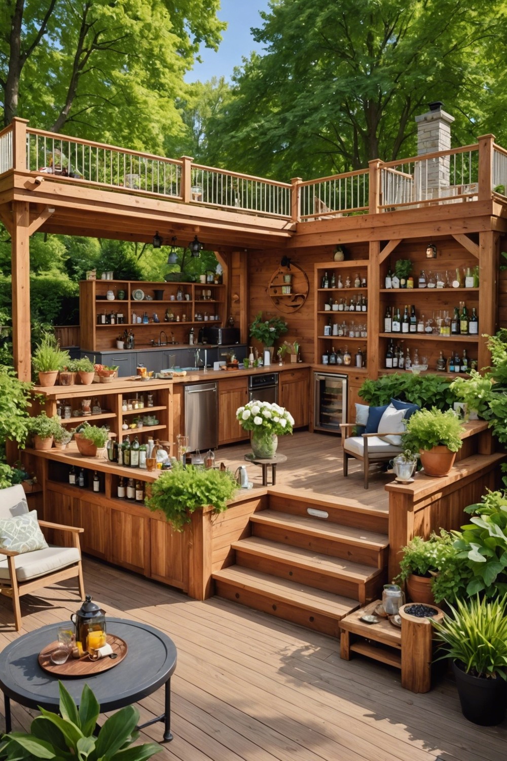 Deck with Built-in Shelves