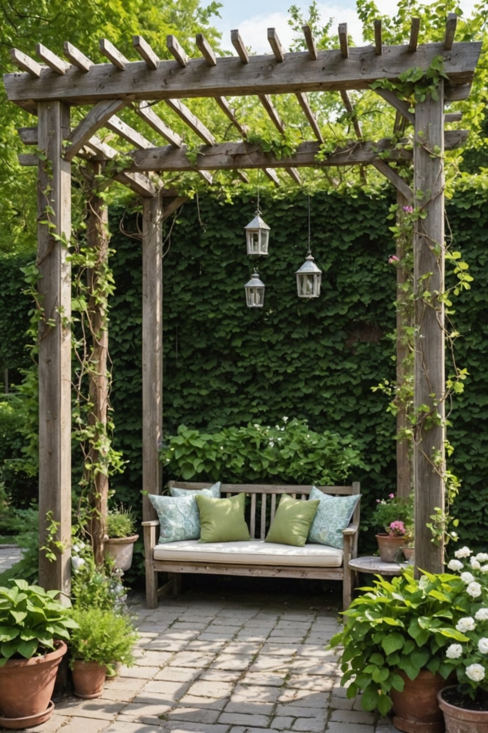 DIY Pergola with Reclaimed Wood