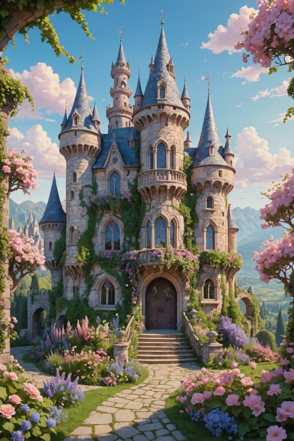 Fairy Tale Castle: Whimsical Castle and Floral Patterns for a Regal Look