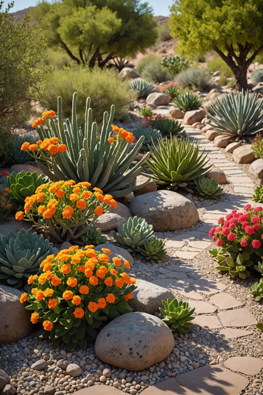 Focus on Texture with a Mix of Plants and Hardscapes