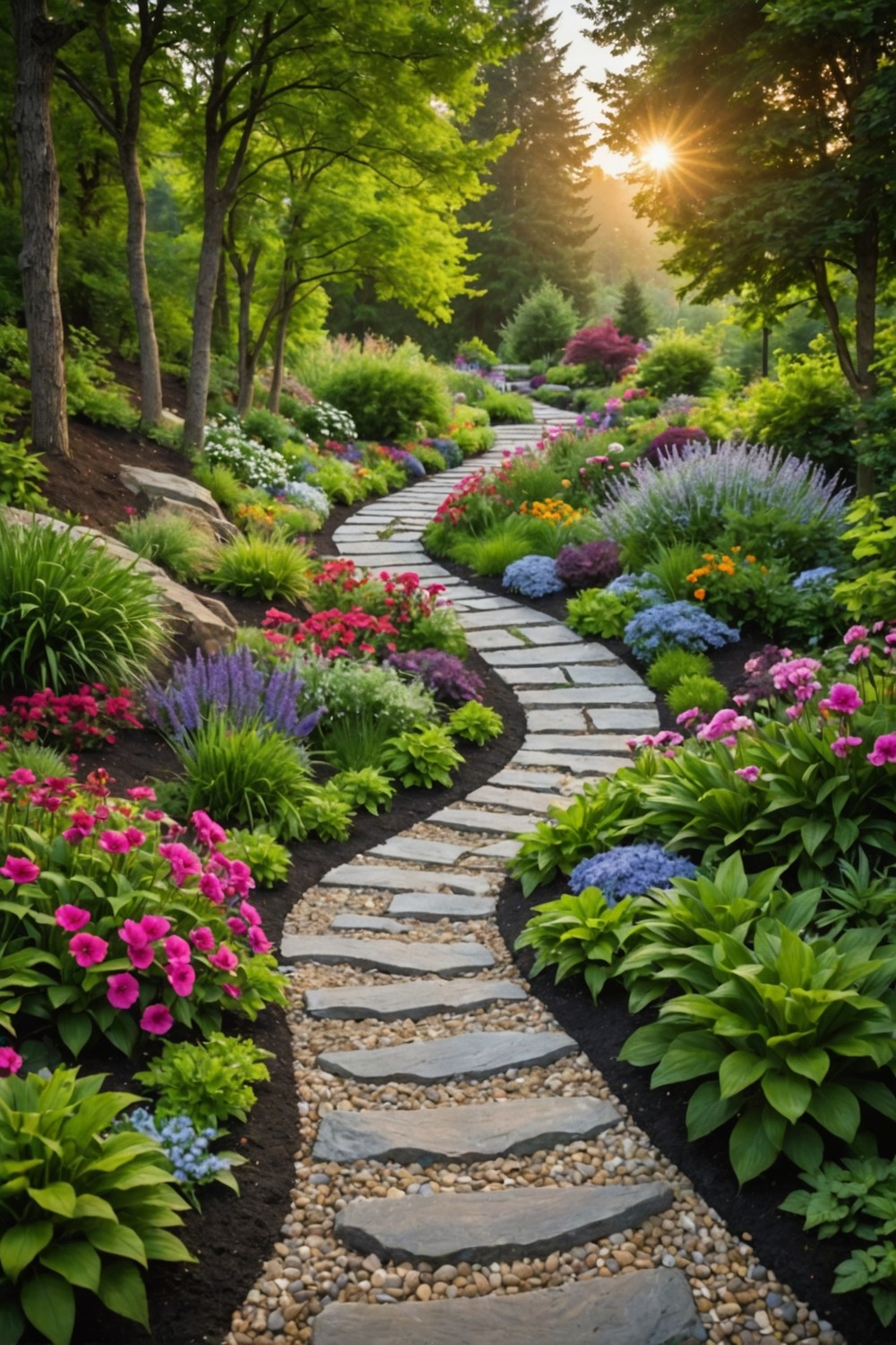 Gravel and Mulch Pathway