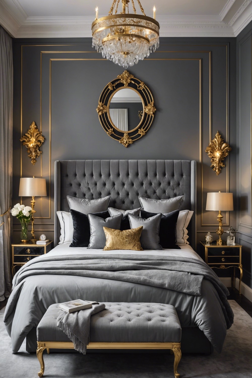 Grey and Gold Luxe Decor