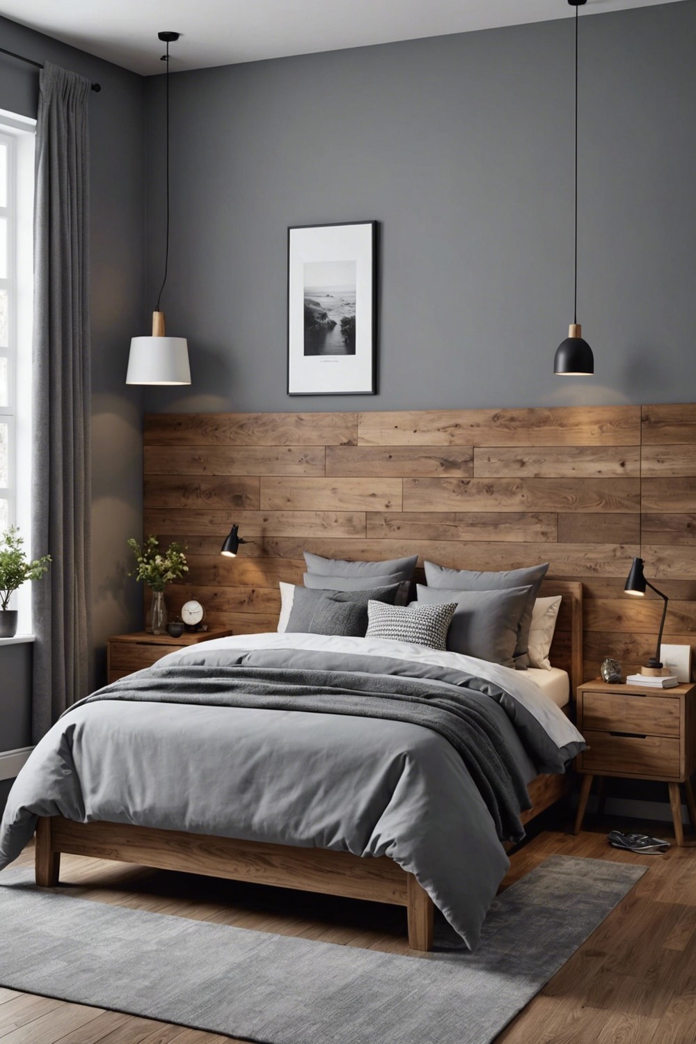 Grey and Wood Tones Combination