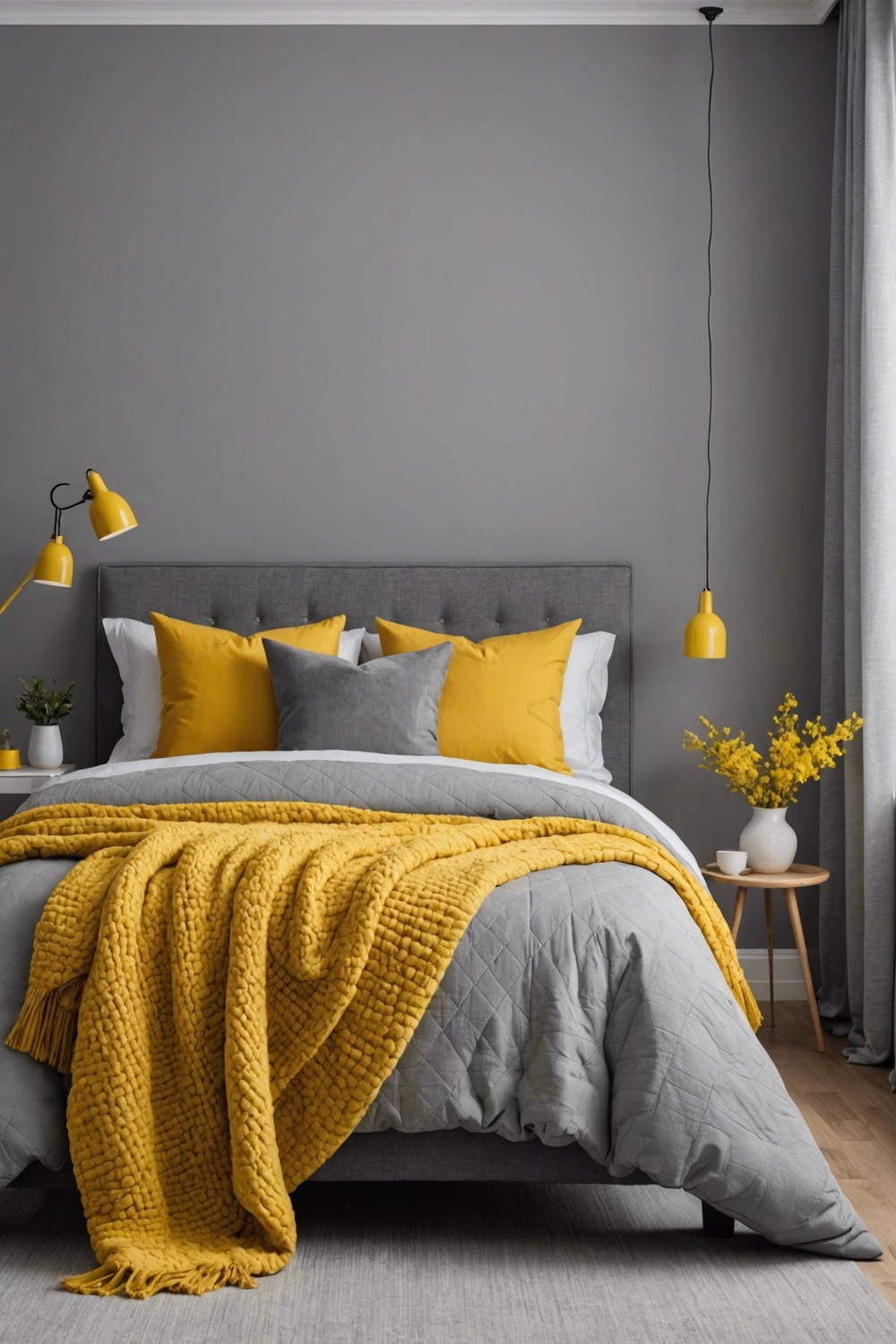 Grey and Yellow Pop of Colour