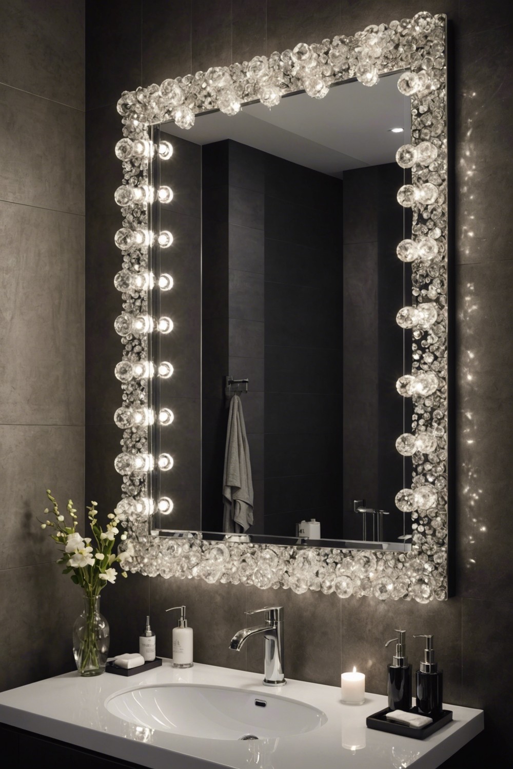 H3: Mirrors with Glittering Crystals for a Glamorous Look