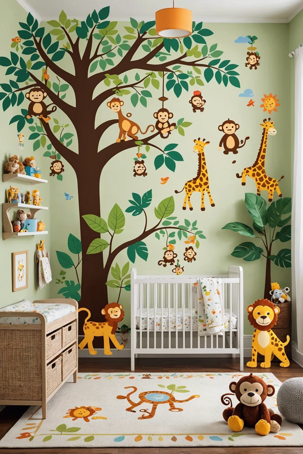 Jungle Adventure Nursery with Fun Wall Decals
