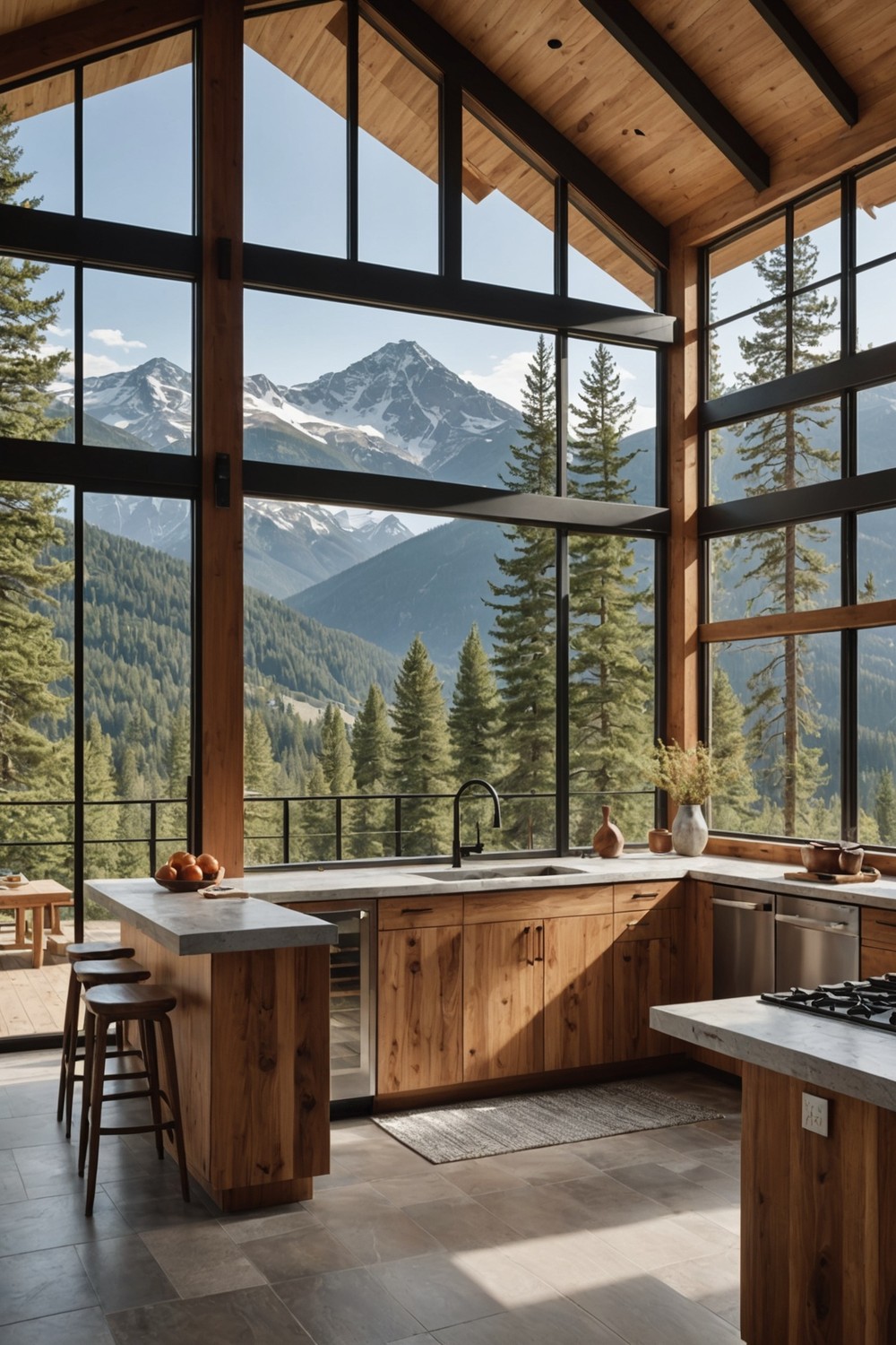 Kitchen with a View: Large Windows and Doors