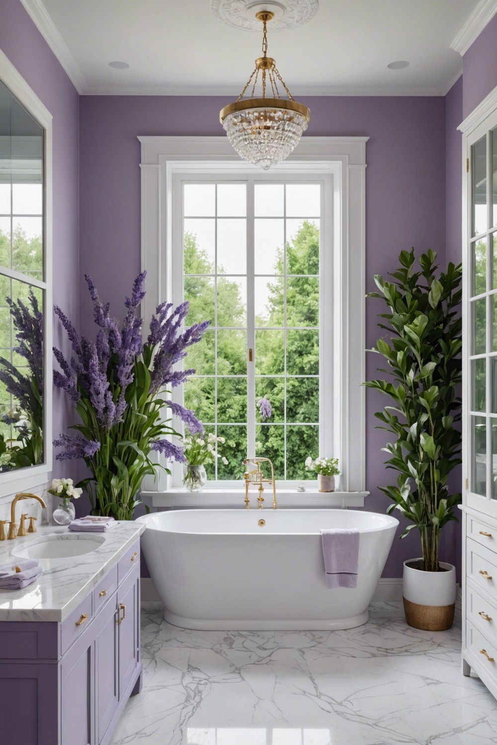 Lavender Dreams: Soothing Purple Hues for a Calming Bathroom