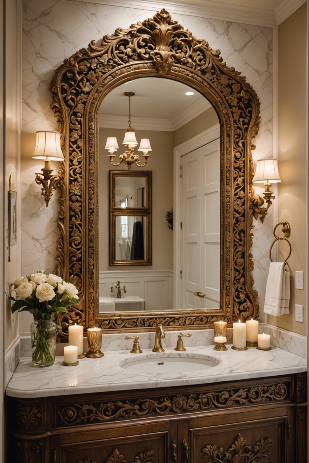 Mirrors with Carved Wooden Frames
