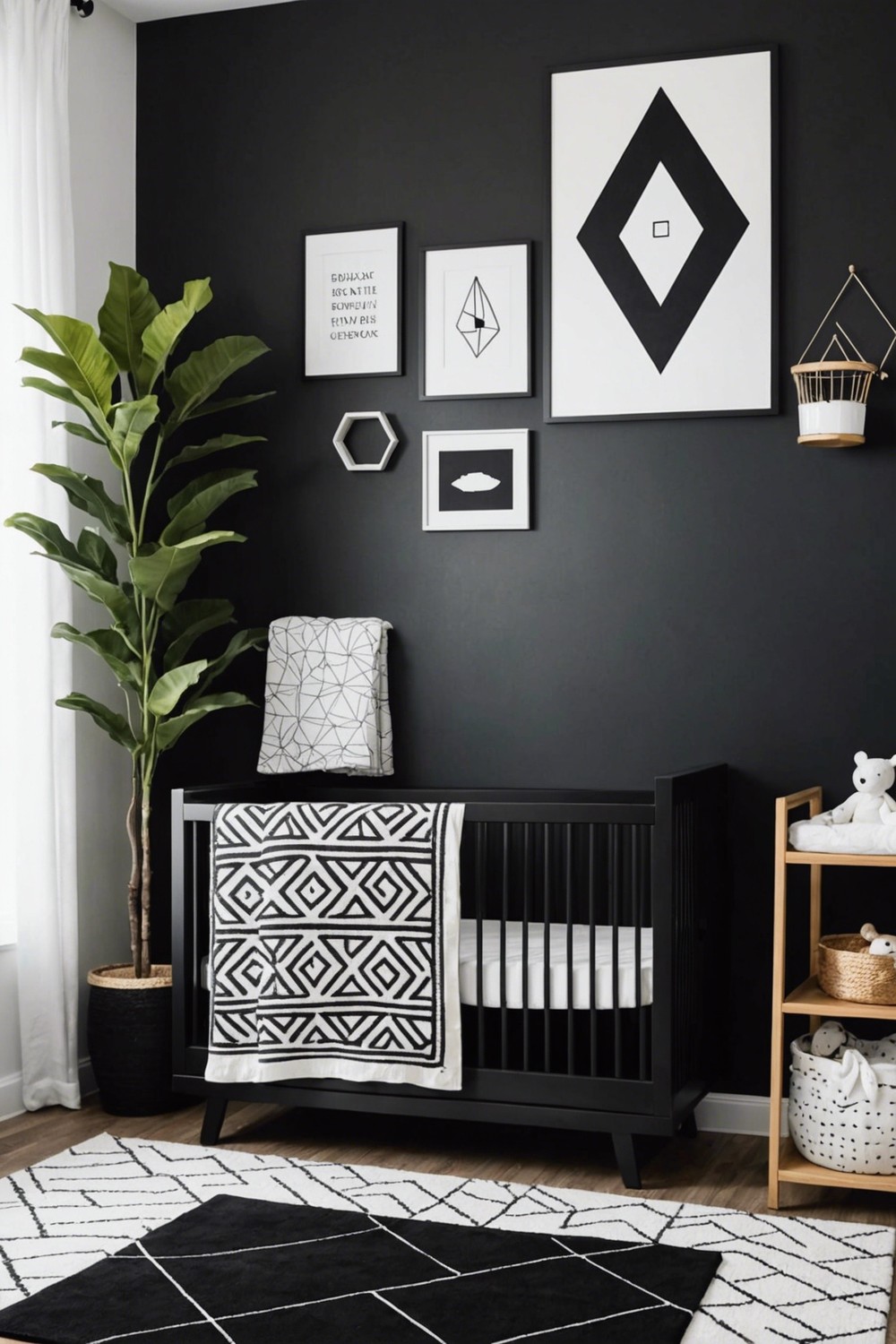 Modern and Minimalist Black and White Nursery