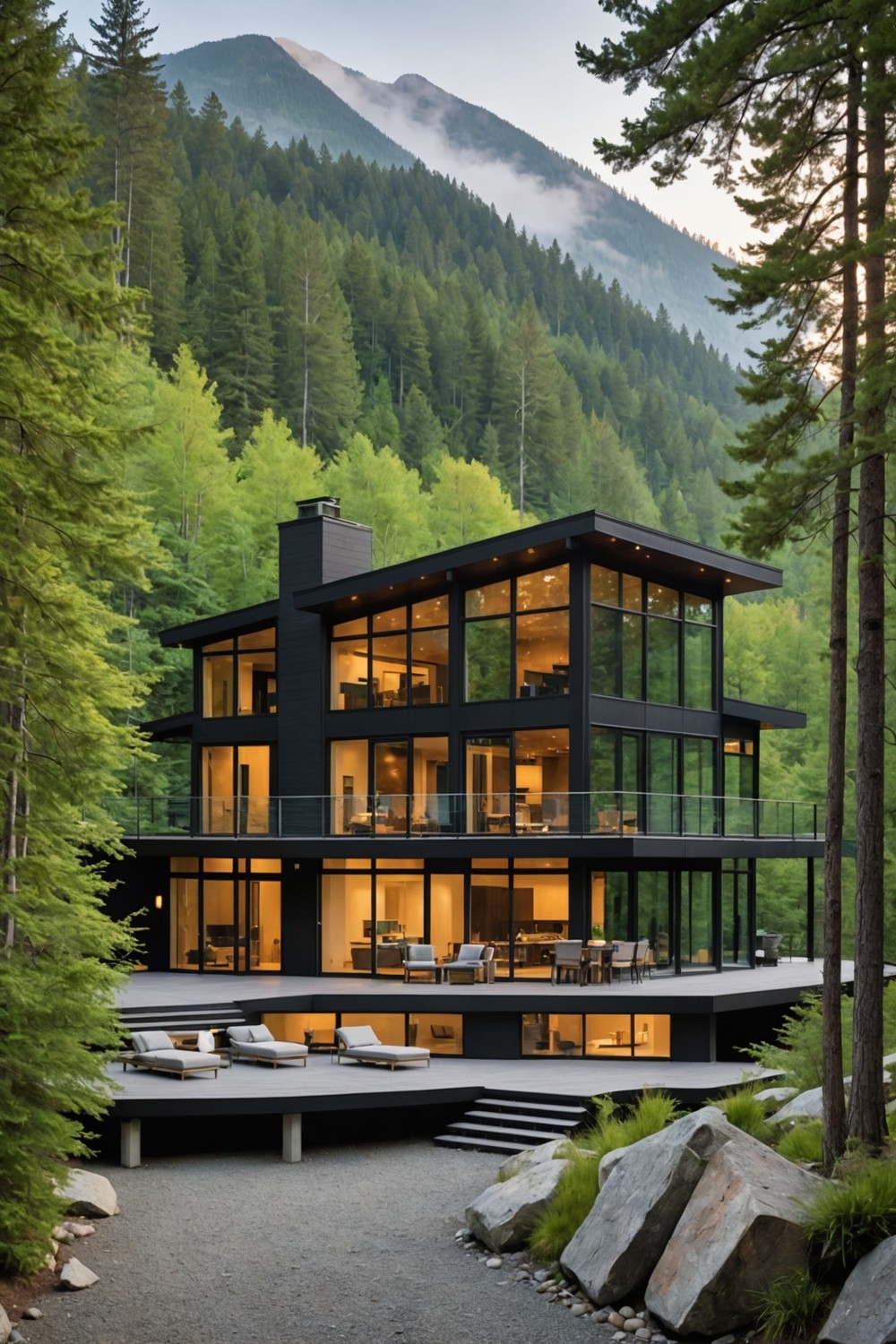 Modern Mountain Homes with Wraparound Decks