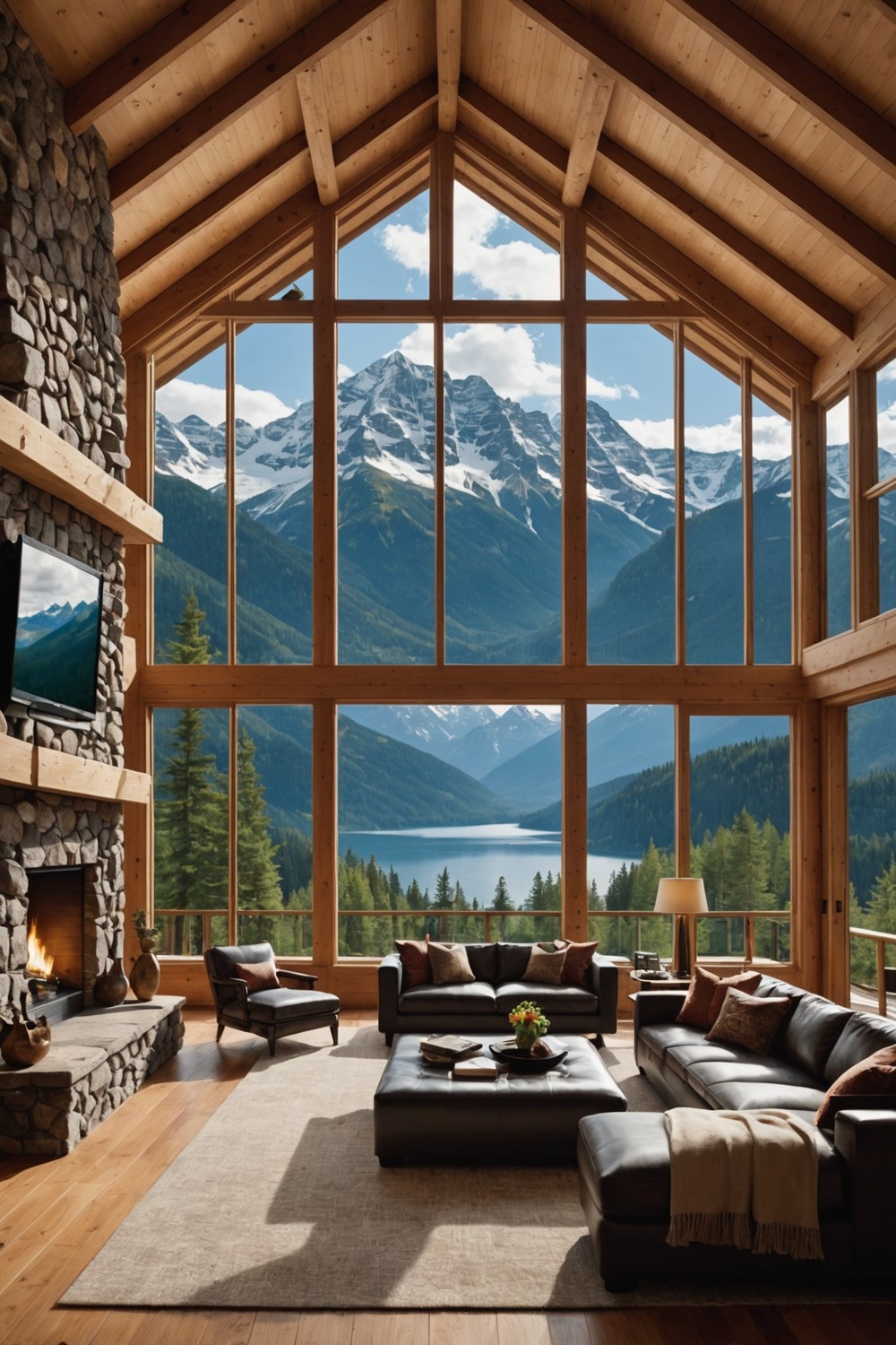 Modern Mountain Lodges with Floor-to-Ceiling Windows